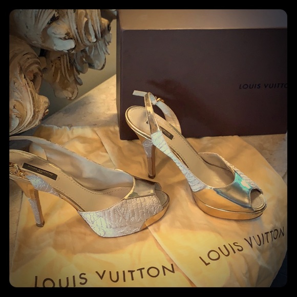 Stunning Louis Vuitton sling back open toe heel - Picture 1 of 8